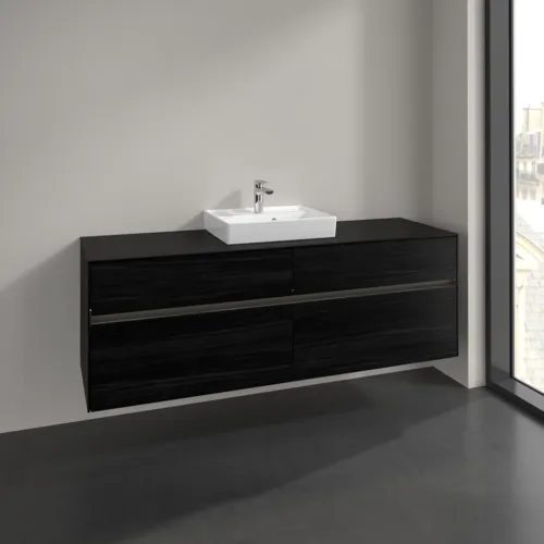 Bild von VILLEROY BOCH Collaro Waschbeckenunterschrank, mit Beleuchtung, 4 Auszüge, 1600 x 548 x 500 mm, Black Oak / Black Oak #C077B0AB