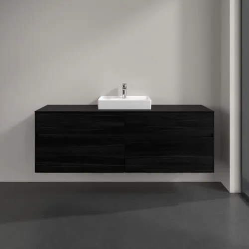Bild von VILLEROY BOCH Collaro Waschbeckenunterschrank, mit Beleuchtung, 4 Auszüge, 1600 x 548 x 500 mm, Black Oak / Black Oak #C077B0AB