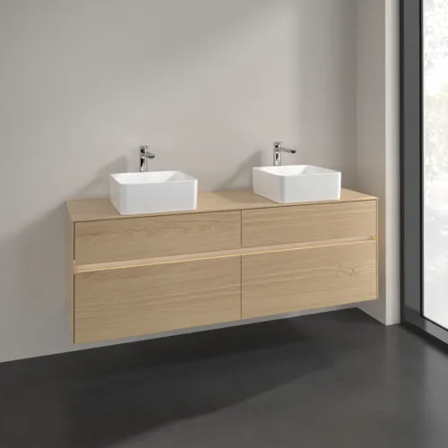 VILLEROY BOCH Collaro Waschbeckenunterschrank, mit Beleuchtung, 4 Auszüge, 1600 x 548 x 500 mm, Nordic Oak / Nordic Oak #C052B0VJ, Bild 2