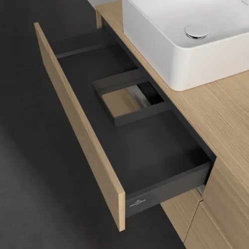 VILLEROY BOCH Collaro Waschbeckenunterschrank, mit Beleuchtung, 4 Auszüge, 1600 x 548 x 500 mm, Nordic Oak / Nordic Oak #C052B0VJ, Bild 8