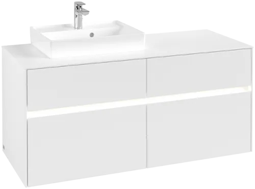 Obrázek VILLEROY BOCH Collaro toaletní skříňka, s osvětlením, 4 výsuvy, 1200 x 548 x 500 mm, bílá matná / bílá matná #C071B0MS
