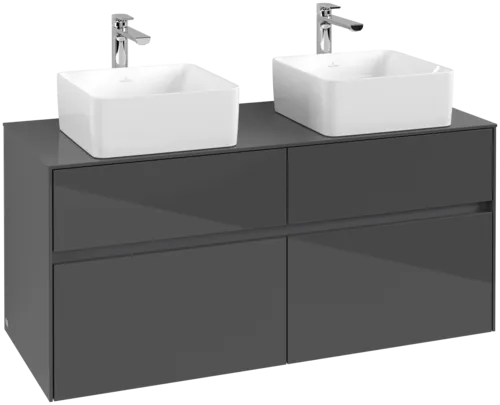 Obrázek VILLEROY BOCH Collaro toaletní skříňka, 4 výsuvy, 1200 x 548 x 500 mm, lesklá šedá / lesklá šedá #C04400FP