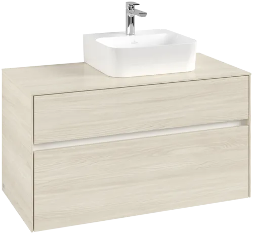 Picture of VILLEROY BOCH Collaro Vanity unit, 2 pull-out compartments, 1000 x 548 x 500 mm, White Oak / White Oak #C09600AA