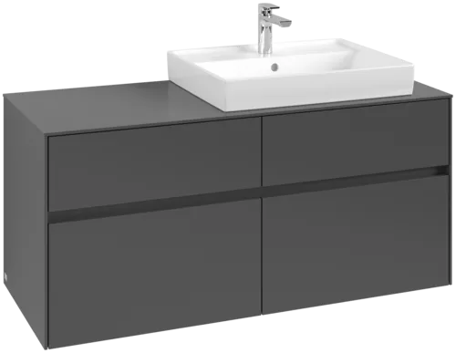 VILLEROY BOCH Collaro Vanity unit, with lighting, 4 pull-out compartments, 1200 x 548 x 500 mm, Graphite / Graphite #C083B0VR resmi