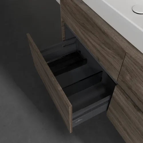 VILLEROY BOCH Collaro Waschbeckenunterschrank, mit Beleuchtung, 4 Auszüge, 1200 x 548 x 500 mm, Stone Oak #C082B0RK, Bild 7