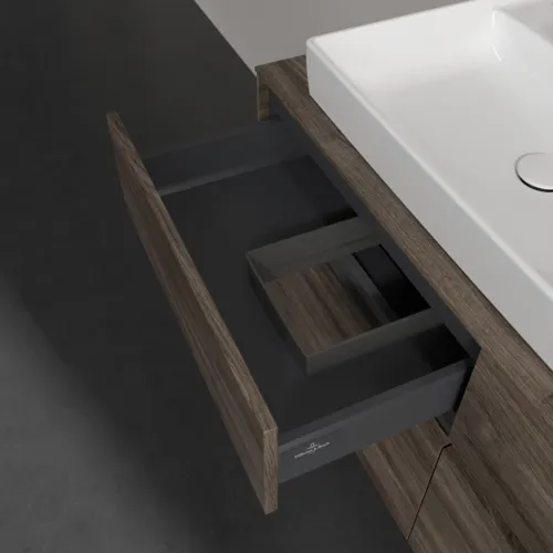VILLEROY BOCH Collaro Waschbeckenunterschrank, mit Beleuchtung, 4 Auszüge, 1200 x 548 x 500 mm, Stone Oak #C082B0RK, Bild 8