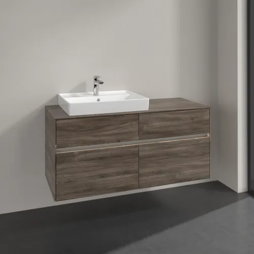 VILLEROY BOCH Collaro Waschbeckenunterschrank, mit Beleuchtung, 4 Auszüge, 1200 x 548 x 500 mm, Stone Oak #C082B0RK, Bild 2