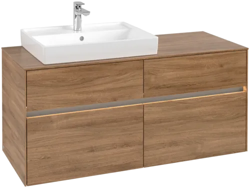 Picture of VILLEROY BOCH Collaro Vanity unit, with lighting, 4 pull-out compartments, 1200 x 548 x 500 mm, Oak Kansas #C082B0RH