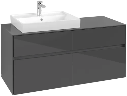 VILLEROY BOCH Collaro Vanity unit, 4 pull-out compartments, 1200 x 548 x 500 mm, Glossy Grey / Glossy Grey #C08200FP resmi
