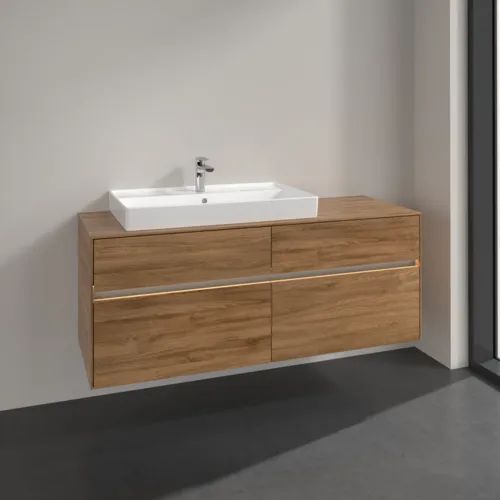 Bild von VILLEROY BOCH Collaro Waschbeckenunterschrank, mit Beleuchtung, 4 Auszüge, 1400 x 548 x 500 mm, Kansas Oak #C089B0RH