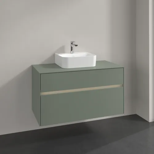 Bild von VILLEROY BOCH Collaro Waschbeckenunterschrank, mit Beleuchtung, 2 Auszüge, 1000 x 548 x 500 mm, Soft Green / Soft Green #C094B0AF