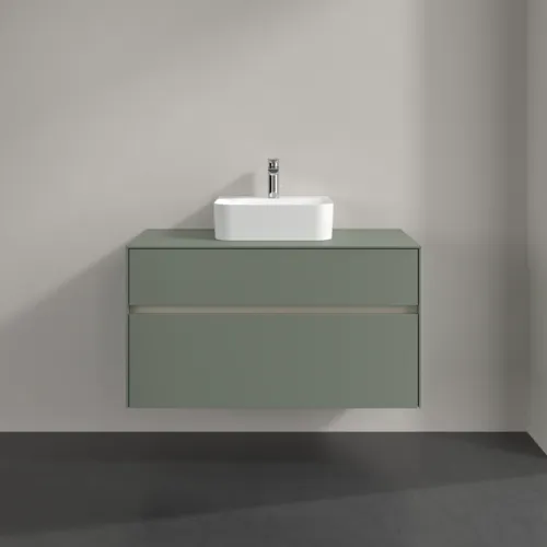 Bild von VILLEROY BOCH Collaro Waschbeckenunterschrank, mit Beleuchtung, 2 Auszüge, 1000 x 548 x 500 mm, Soft Green / Soft Green #C094B0AF