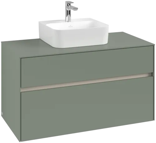 Obrázek VILLEROY BOCH Collaro toaletní skříňka, s osvětlením, 2 výsuvy, 1000 x 548 x 500 mm, Soft Green / Soft Green #C094B0AF