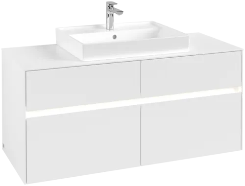 Obrázek VILLEROY BOCH Collaro toaletní skříňka, s osvětlením, 4 výsuvy, 1200 x 548 x 500 mm, bílá matná / bílá matná #C081B0MS
