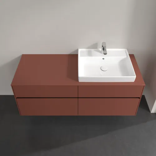 Bild von VILLEROY BOCH Collaro Waschbeckenunterschrank, mit Beleuchtung, 4 Auszüge, 1400 x 548 x 500 mm, Wine Red / Wine Red #C086B0AH