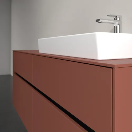 Bild von VILLEROY BOCH Collaro Waschbeckenunterschrank, mit Beleuchtung, 4 Auszüge, 1400 x 548 x 500 mm, Wine Red / Wine Red #C086B0AH
