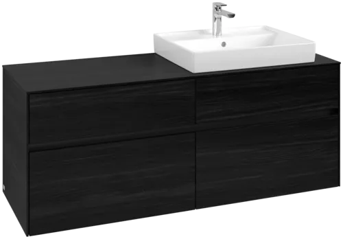 Picture of VILLEROY BOCH Collaro Vanity unit, with lighting, 4 pull-out compartments, 1400 x 548 x 500 mm, Black Oak / Black Oak #C086B0AB