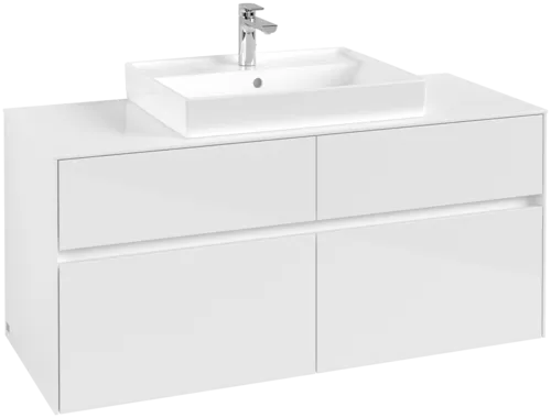VILLEROY BOCH Collaro Vanity unit, 4 pull-out compartments, 1200 x 548 x 500 mm, Glossy White / Glossy White #C08100DH resmi