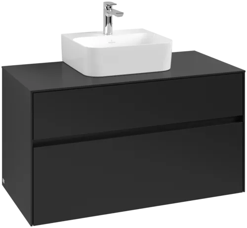Obrázek VILLEROY BOCH Collaro toaletní skříňka, 2 výsuvy, 1000 x 548 x 500 mm, Volcano Black / Volcano Black #C09400VL