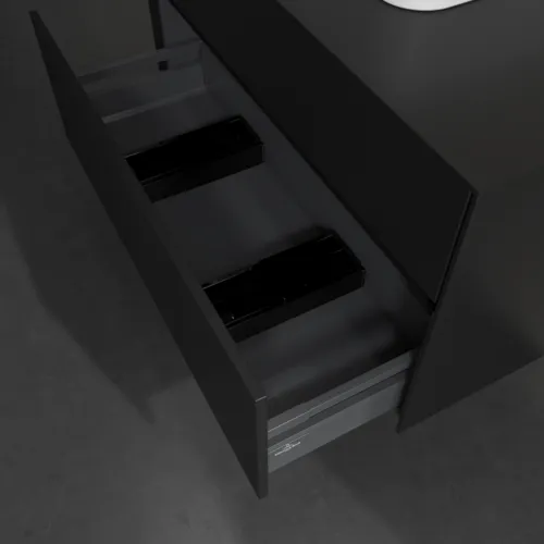 Bild von VILLEROY BOCH Collaro Waschbeckenunterschrank, 2 Auszüge, 1000 x 548 x 500 mm, Volcano Black / Volcano Black #C09400VL