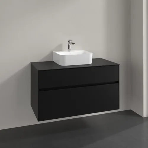 Bild von VILLEROY BOCH Collaro Waschbeckenunterschrank, 2 Auszüge, 1000 x 548 x 500 mm, Volcano Black / Volcano Black #C09400VL
