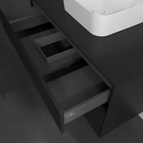Bild von VILLEROY BOCH Collaro Waschbeckenunterschrank, 2 Auszüge, 1000 x 548 x 500 mm, Volcano Black / Volcano Black #C09400VL