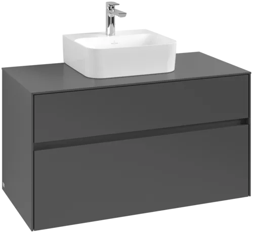 Obrázek VILLEROY BOCH Collaro toaletní skříňka, 2 výsuvy, 1000 x 548 x 500 mm, grafit / grafit #C09400VR