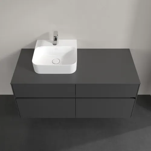 Picture of VILLEROY BOCH Collaro Vanity unit, with lighting, 4 pull-out compartments, 1200 x 548 x 500 mm, Graphite / Graphite #C098B0VR