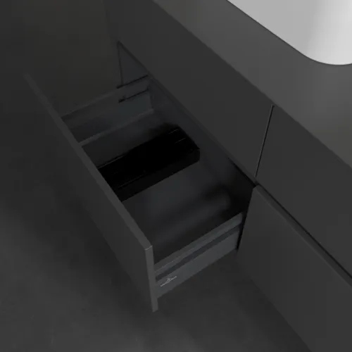 Picture of VILLEROY BOCH Collaro Vanity unit, with lighting, 4 pull-out compartments, 1200 x 548 x 500 mm, Graphite / Graphite #C098B0VR