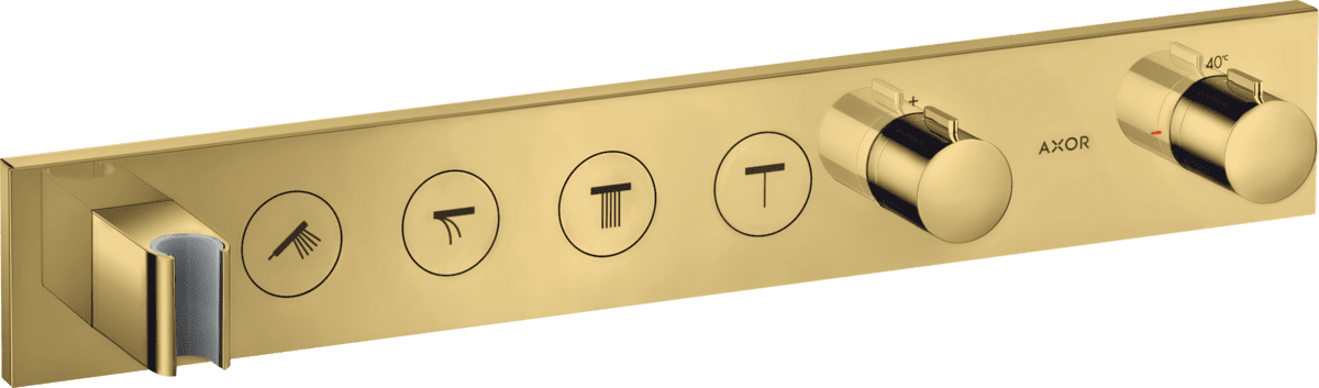 HANSGROHE AXOR ShowerSolutions Thermostatmodul Select 600/90 Unterputz für 4 Verbraucher #18357990 - Polished Gold Optic