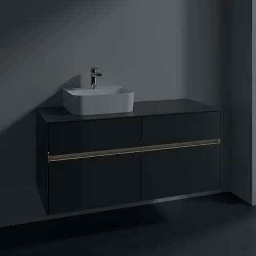 Picture of VILLEROY BOCH Collaro Vanity unit, with lighting, 4 pull-out compartments, 1200 x 548 x 500 mm, Graphite / Graphite #C098B0VR
