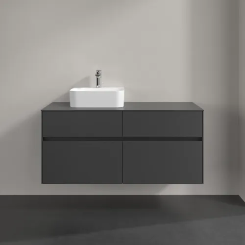 Picture of VILLEROY BOCH Collaro Vanity unit, with lighting, 4 pull-out compartments, 1200 x 548 x 500 mm, Graphite / Graphite #C098B0VR