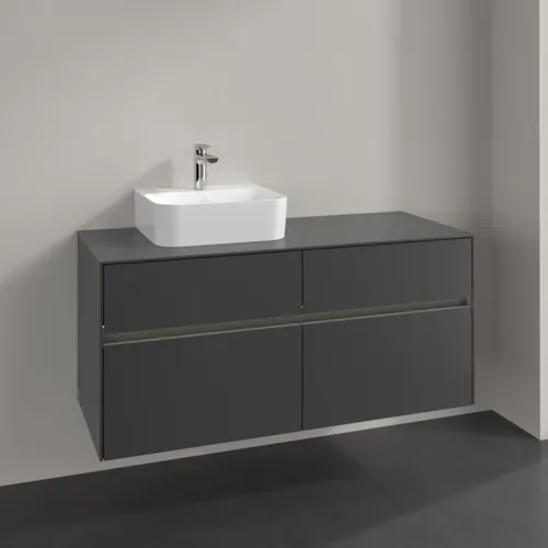 Picture of VILLEROY BOCH Collaro Vanity unit, with lighting, 4 pull-out compartments, 1200 x 548 x 500 mm, Graphite / Graphite #C098B0VR