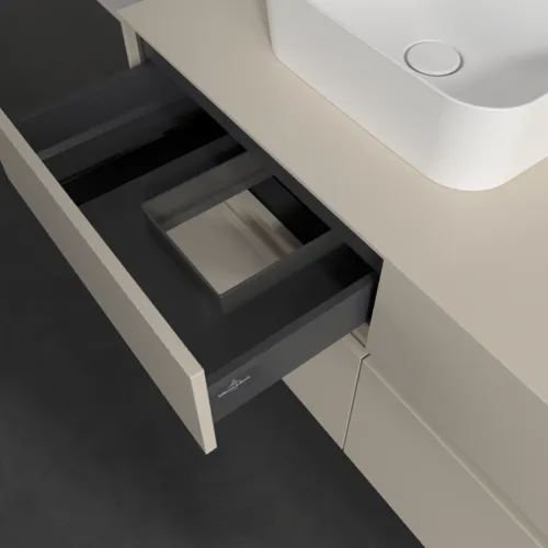 Bild von VILLEROY BOCH Collaro Waschbeckenunterschrank, mit Beleuchtung, 4 Auszüge, 1200 x 548 x 500 mm, Cashmere Grey / Cashmere Grey #C098B0VN