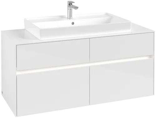 Obrázek VILLEROY BOCH Collaro toaletní skříňka, s osvětlením, 4 výsuvy, 1200 x 548 x 500 mm, lesklá bílá / lesklá bílá #C087B0DH