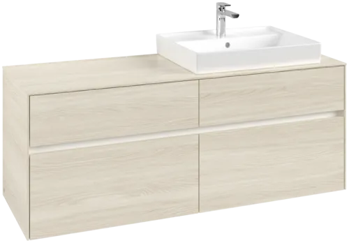 Picture of VILLEROY BOCH Collaro Vanity unit, with lighting, 4 pull-out compartments, 1400 x 548 x 500 mm, White Oak / White Oak #C086B0AA