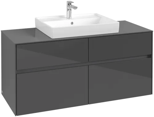 Obrázek VILLEROY BOCH Collaro toaletní skříňka, 4 výsuvy, 1200 x 548 x 500 mm, lesklá šedá / lesklá šedá #C08100FP