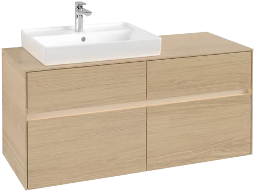 Picture of VILLEROY BOCH Collaro Vanity unit, with lighting, 4 pull-out compartments, 1200 x 548 x 500 mm, Nordic Oak / Nordic Oak #C082B0VJ
