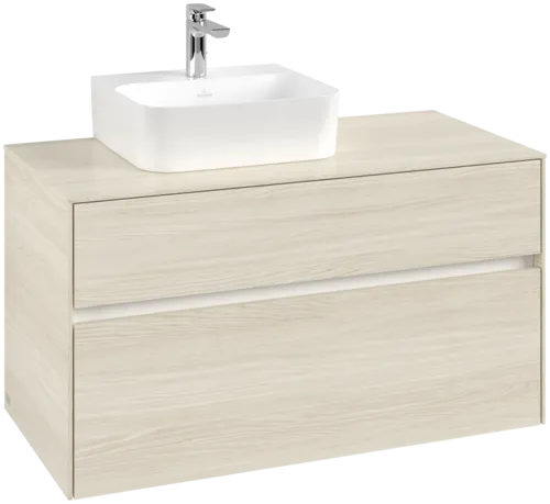 Picture of VILLEROY BOCH Collaro Vanity unit, 2 pull-out compartments, 1000 x 548 x 500 mm, White Oak / White Oak #C09500AA