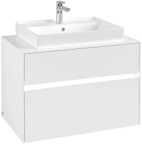 Obrázek VILLEROY BOCH Collaro toaletní skříňka, s osvětlením, 2 výsuvy, 800 x 548 x 500 mm, bílá matná / bílá matná #C080B0MS
