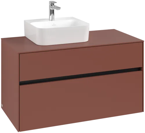 VILLEROY BOCH Collaro Vanity unit, 2 pull-out compartments, 1000 x 548 x 500 mm, Wine Red / Wine Red #C09500AH resmi