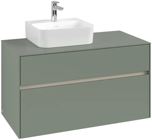 VILLEROY BOCH Collaro Vanity unit, 2 pull-out compartments, 1000 x 548 x 500 mm, Soft Green / Soft Green #C09500AF resmi