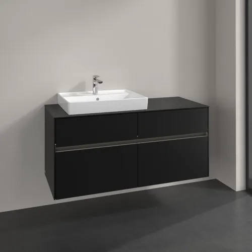Bild von VILLEROY BOCH Collaro Waschbeckenunterschrank, mit Beleuchtung, 4 Auszüge, 1200 x 548 x 500 mm, Volcano Black / Volcano Black #C082B0VL
