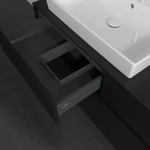Bild von VILLEROY BOCH Collaro Waschbeckenunterschrank, mit Beleuchtung, 4 Auszüge, 1200 x 548 x 500 mm, Volcano Black / Volcano Black #C082B0VL