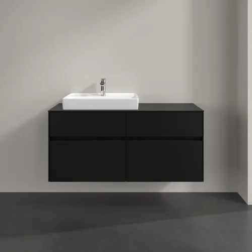 Bild von VILLEROY BOCH Collaro Waschbeckenunterschrank, mit Beleuchtung, 4 Auszüge, 1200 x 548 x 500 mm, Volcano Black / Volcano Black #C082B0VL