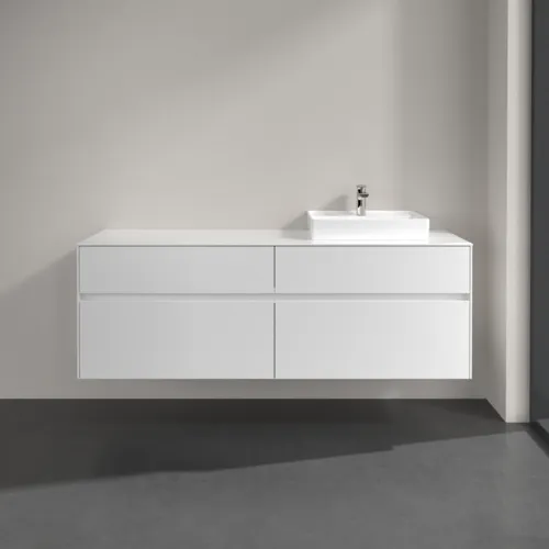 VILLEROY BOCH Collaro Waschbeckenunterschrank, mit Beleuchtung, 4 Auszüge, 1600 x 548 x 500 mm, Glossy White / Glossy White #C079B0DH, Bild 3