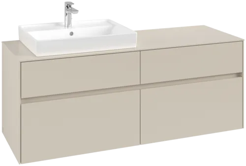VILLEROY BOCH Collaro Vanity unit, 4 pull-out compartments, 1400 x 548 x 500 mm, Cashmere Grey / Cashmere Grey #C08500VN resmi