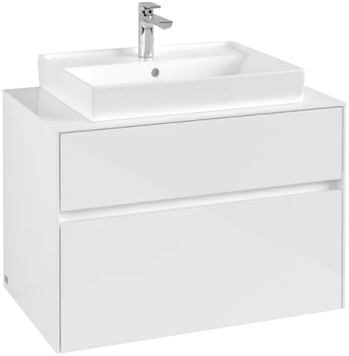 Obrázek VILLEROY BOCH Toaletní skříňka Collaro, 2 výsuvy, 800 x 548 x 500 mm, lesklá bílá / lesklá bílá #C08000DH