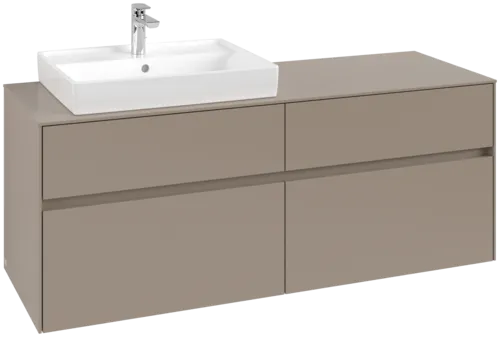 VILLEROY BOCH Collaro Vanity unit, 4 pull-out compartments, 1400 x 548 x 500 mm, Taupe / Taupe #C08500VM resmi