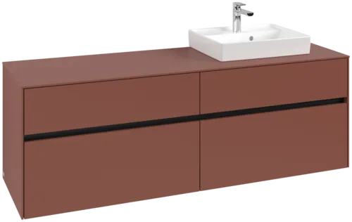 Picture of VILLEROY BOCH Collaro Vanity unit, with lighting, 4 pull-out compartments, 1600 x 548 x 500 mm, Wine Red / Wine Red #C079B0AH